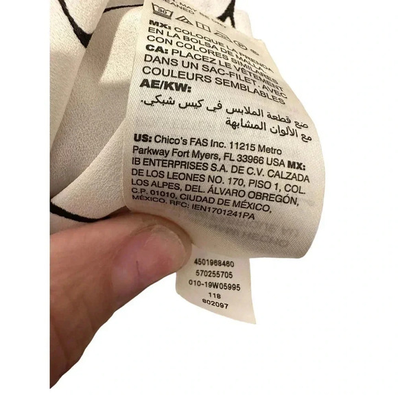 WHBM Women's White Floral Print Long Sleeve Mock Neck Blouse Size Medium - Picture 5 of 7